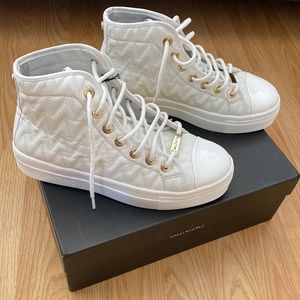 White High Too Leather Sneakers Valentino by Mario
